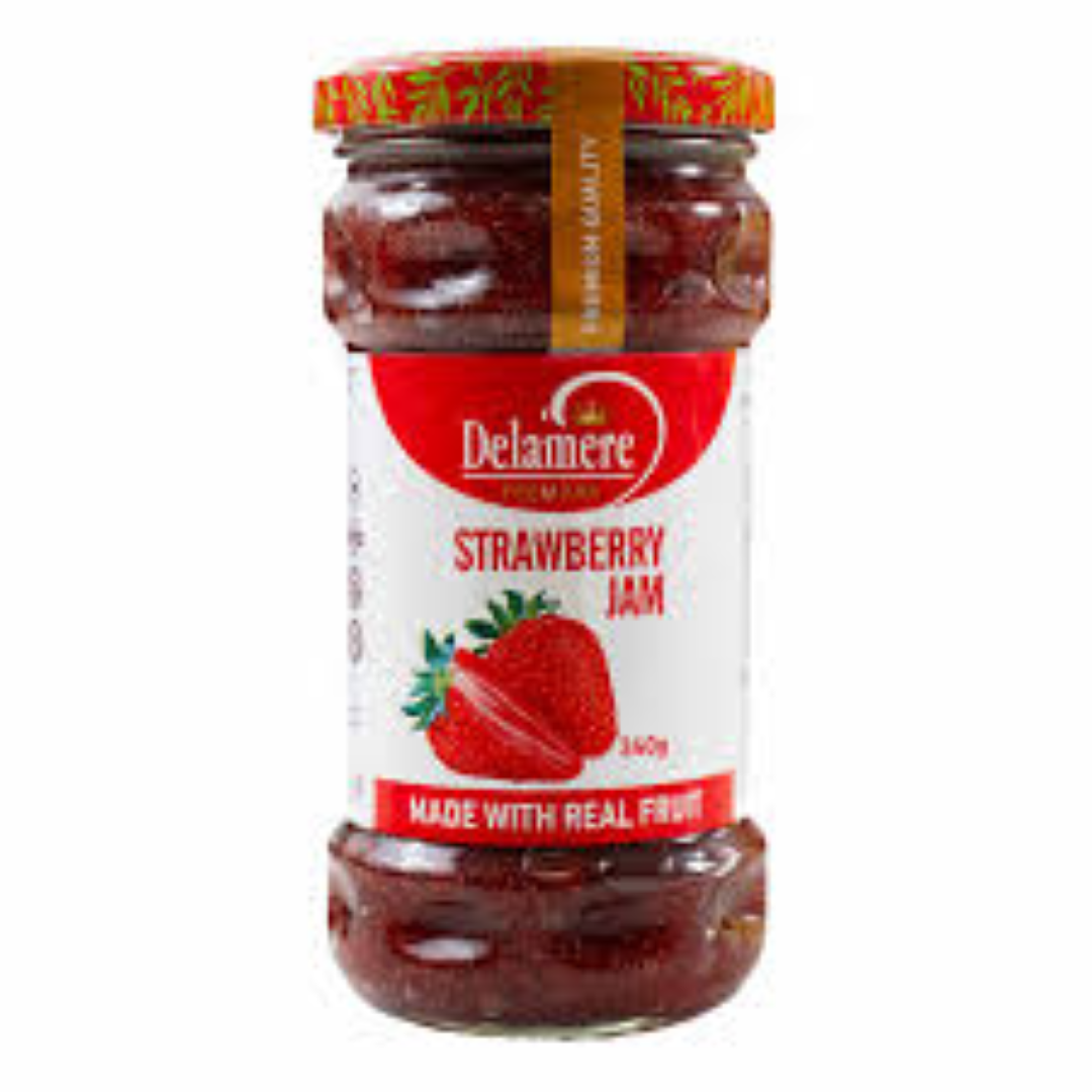 DELAMERE STRAWBERRY REAL FRUIT JAM 340G